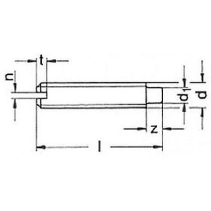 M4x5 PLAIN 14H Slotted set screws with full dog point DIN 417