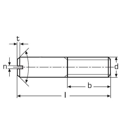 M5x25 BLACK ZINC Slotted headless screws with chamfered end 14H DIN 427