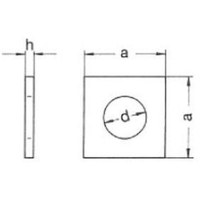 M12 d. 13.5x40x4 ZINC Square washers DIN 436