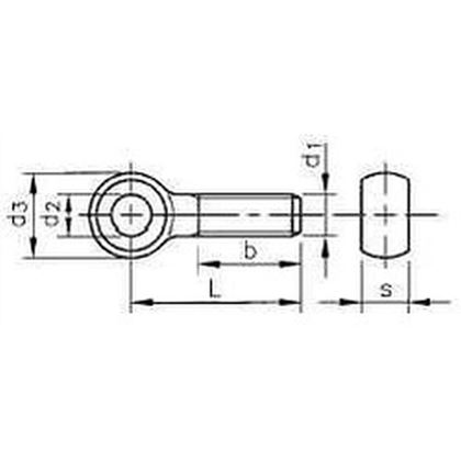 M6x80 PLAIN 4.8 Eye bolts, part thread DIN 444B