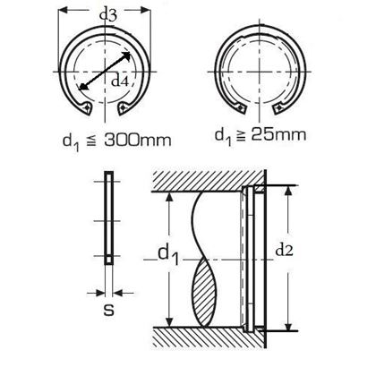 105x4.0 1.4122 STAINLESS STEEL Retaining rings for bores, internal DIN 472