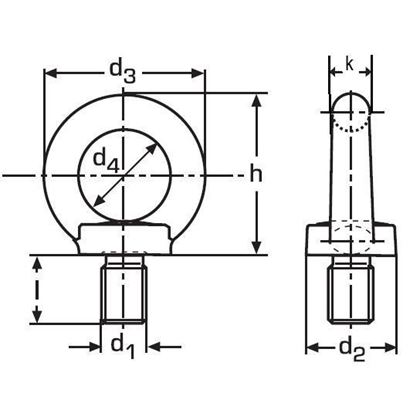 M64 PLAIN C15 E Lifting eye bolts DIN 580