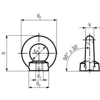 M24 A2 STAINLESS STEEL Lifting eye nuts DIN 582