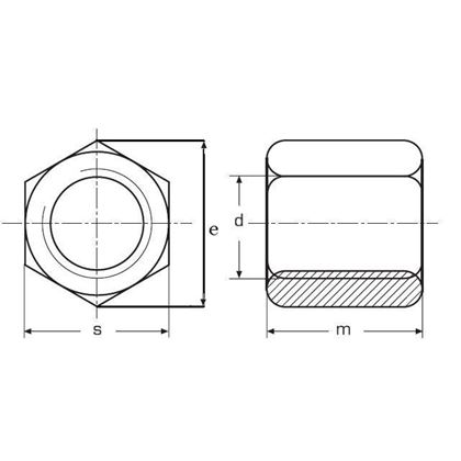 M16x48 A2 STAINLESS STEEL Hexagon nuts 3d DIN 6334