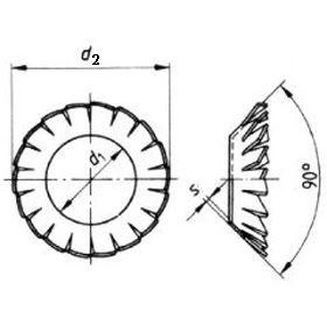 M6 d. 6.4x11x0.7 A4 STAINLESS STEEL Serrated lock washer DIN 6798A