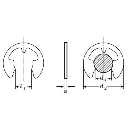 8 A2 STAINLESS STEEL Retaining washer for shafts DIN 6799