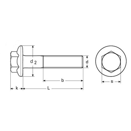 M16x40 ZINC 10.9 Hexagon flange bolt without serration DIN 6921