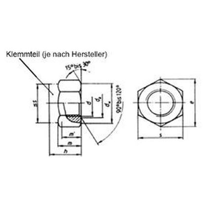 M14x1.5 ZINC /8/ Prevailing torque type hexagon nuts all metal DIN 6925
