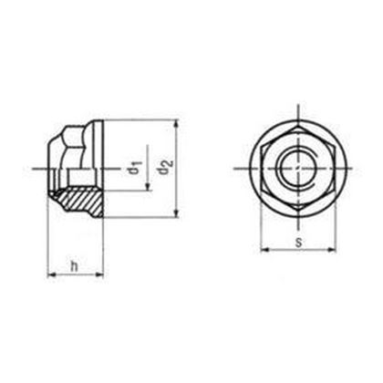 M14x1.5 ZINC /10/ Prevailing torque hexagon flange nuts with collar DIN 6926