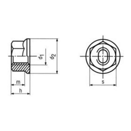 M5 ZINC /10/ Heaxgon flange nuts DIN 6927