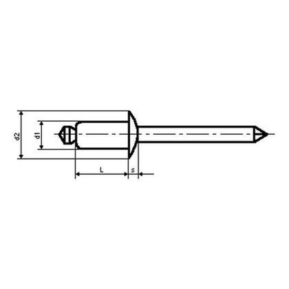 trhací 5.0x10 Al/A2 Blind rivets dome head with break mandrel DIN 7337 RAL 7016