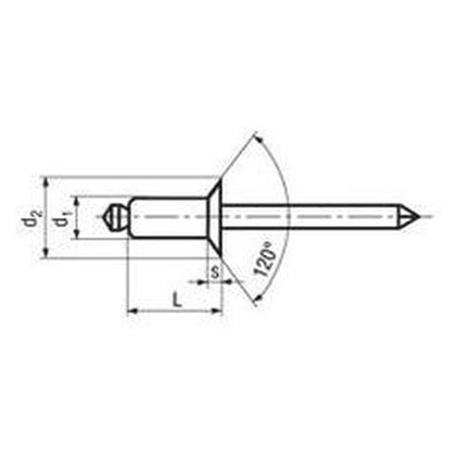 3.0x08 Blind rivets dome head with break mandrel A2/A2 STAINLESS STEEL DIN 7337B