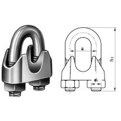 8 A4 STAINLESS STEEL Wire rope clip DIN 741