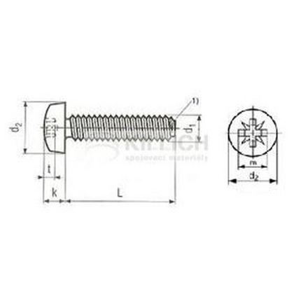 M2.5x10 ZINC Cross recessed pan head thread forming screws DIN 7500 C-Z