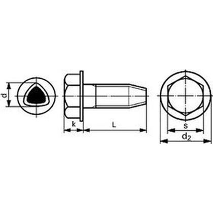 M4x10 ZINC Thread forming screws hex head with flange and met DIN 7500 D