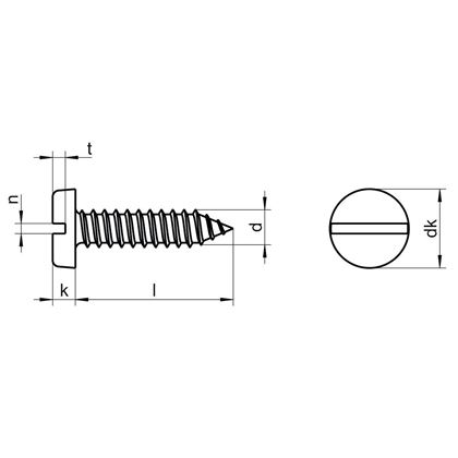 2.9x9.5 ZINC Slotted pan head tapping screws DIN 7971 C