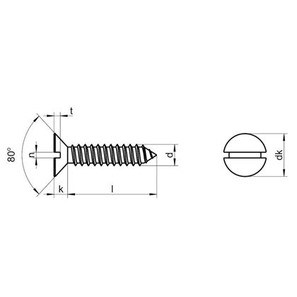 3.5x9.5 ZINC Slotted countersunk head tapping screws DIN 7972C