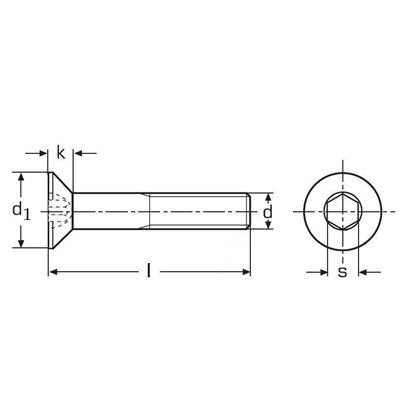 1/2"-13x2".IN UNC PLAIN 10.9 Hexagon socket countersunk head screw DIN 7991 - ISO 10642