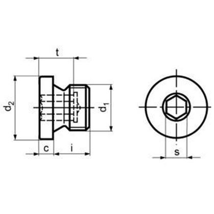 G1/4 BRASS Hexagon socket screw plugs, cylindrical thread DIN 908