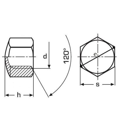 M24 ZINC /6/ Hexagon cap nuts DIN 917