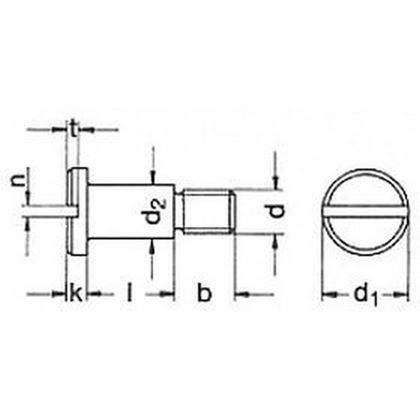 M8x6 PLAIN 5.8 Slotted pan head screws with shoulders DIN 923