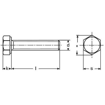 bolt M8x20 TITANIUM 3.7035 hexagonal head, full thread, DIN 933