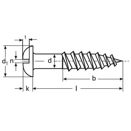5.0x60 BRASS Slotted round head wood screws DIN 96