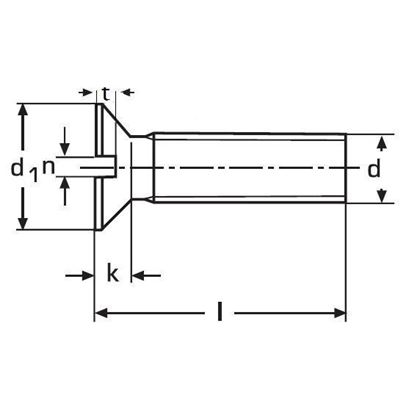 M6x20 BRASS/NICKEL Slotted countersunk head screws DIN 963