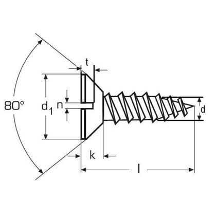 3.0x20 BRASS NICKEL PLATED Slotted countersunk (flat) head wood screws DIN 97