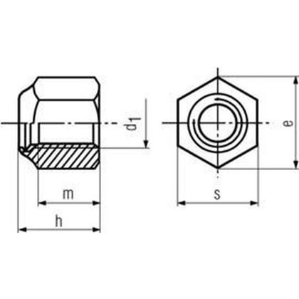 M8 YELLOW ZINC /8/ Prevalling torque type hexagon nuts with nylon insert DIN 982