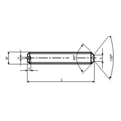 M3x4 ZINC Slotted set screws with flat point DIN 438