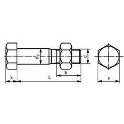 M12x50 8.8 PLAIN Hexagon fitting bolts with hexagon nut DIN 7968