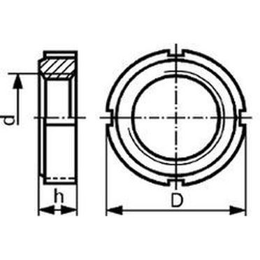 KM 2 M15x1 Locknuts Zinc DIN 981