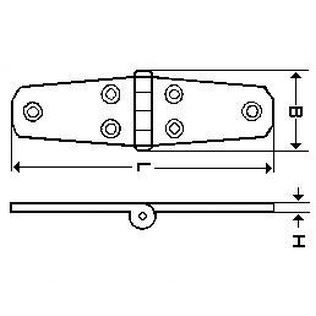 Hinge 76x38x4,5 (35x30) STAINLESS STEEL