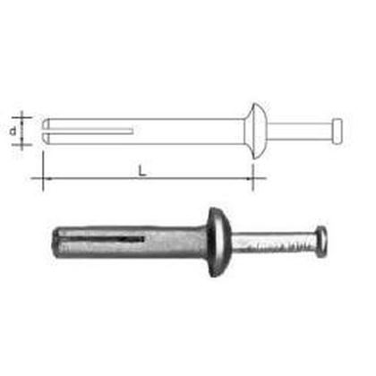 6x50 Hammer drive anchors with nails ZnAl