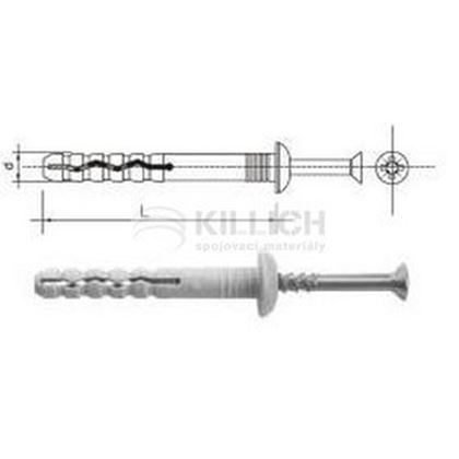 6x40 Hammer nail plug, mushroom head