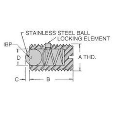 M4x9 STAINLESS STEEL slotted screw and ball - standard spring force