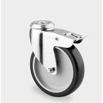 Swivel castor with total lock 75x25 mm