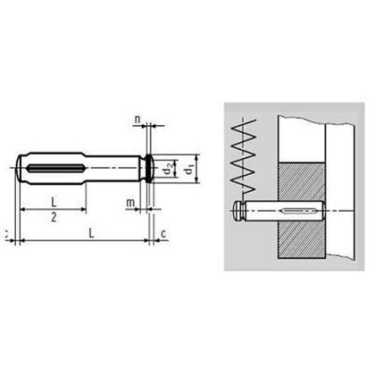 4x30 Grooved pin half length DIN 1469C BN 1385