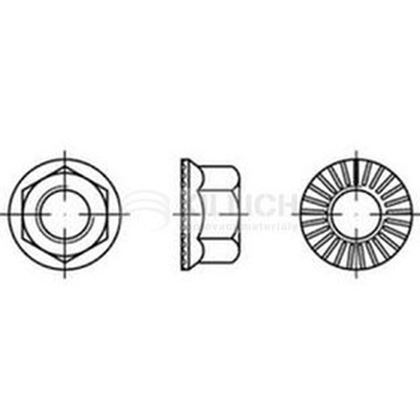 M6 PLAIN cl.10 Hexagon flange nuts serration RIPP