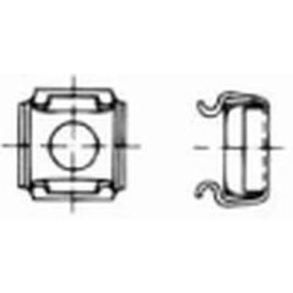 M10 ZINC Square caged nut 4.8x6.2 for hole 12.3x12.3 1231-D