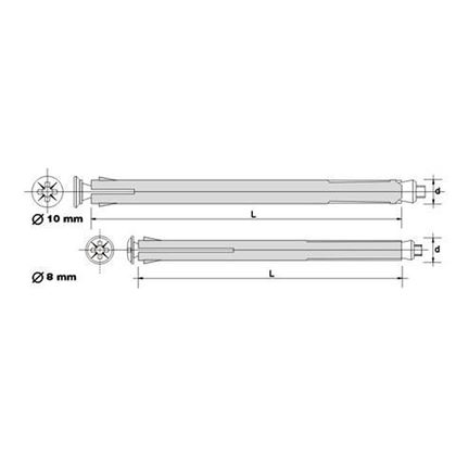 10x132 Metal expansion bolt díbl Fischer