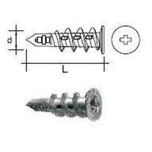 Metal Plug for plasterboard 14x39 Al head 14mm
