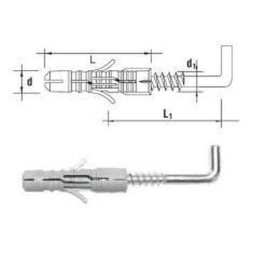 8x40 UPP-LL Multifunctional poplypropylene plug with "L" hook 5x48