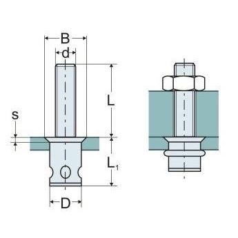 M8x15 Blind rivet bolt, countersunk head 1,5-4 24 221 81.153