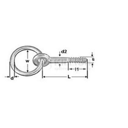 8x80 A4 STAINLESS STEEL ringbolt with ring