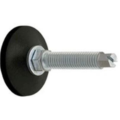 M12x100 Standard Articulating Adjustable Feet - Black Polypropylene, 48mm foot