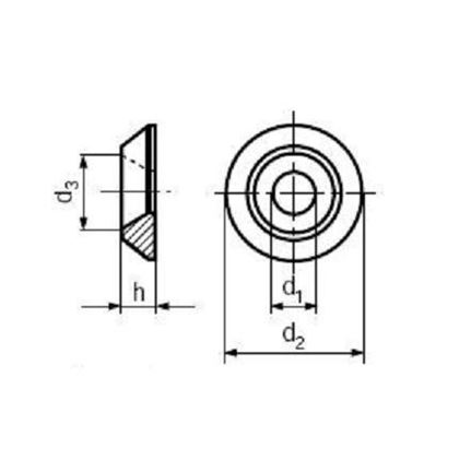6.4x18 Al Scheiben für Senkschraube 90° BN 603