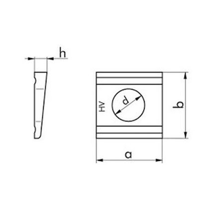 M20 d.21x40x44x7.0 HOT DIP GALVANIZED C45 Square taper washer for U-sections 8% DIN 6918