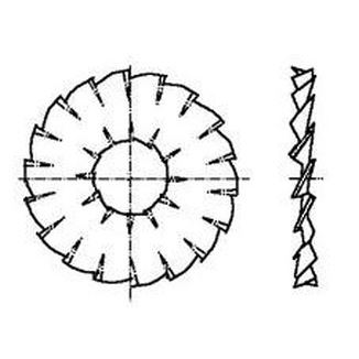 M12 d. 12.3x30.3x1.2 ZINC Serrated lock washers double (external and internal) teeth DIN 6798 DD